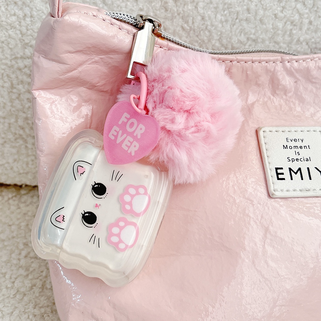 Vỏ Bảo Vệ Hộp Sạc Tai Nghe Bluetooth Airpods 1 / 2 3 2021 gen3 Bằng Silicon Mềm Trong Suốt Họa Tiết Hoạt Hình Đơn Giản Kèm Móc Treo Chống Rơi Tiện