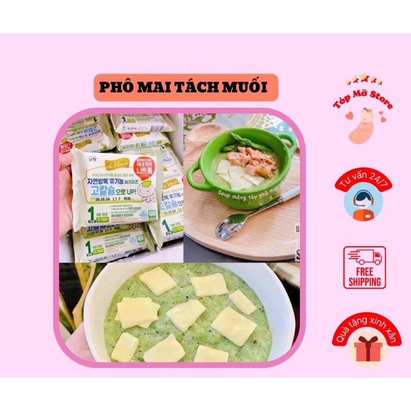 Phô Mai Tách Muối Hữu Cơ Hàn Quốc Cho Bé Ăn Dặm
