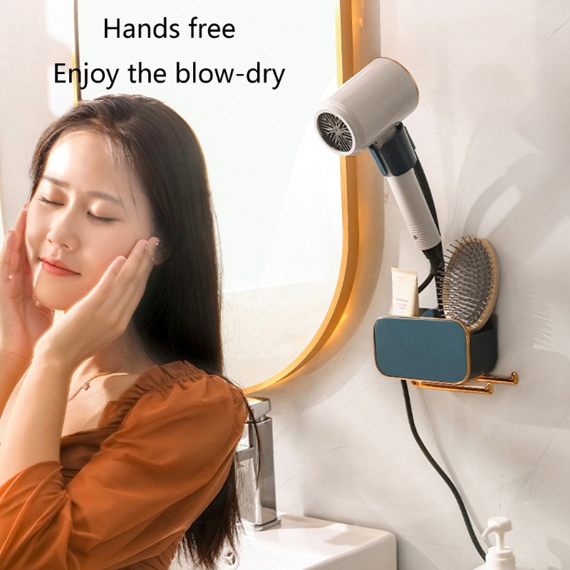 Giá Đỡ Máy Sấy Tóc Xoay 360 Độ Tiện Dụng Cho Nhà Tắm° Giá Đỡ Vòi Hoa Sen Không Đục Lỗ Có Thể Điều Chỉnh