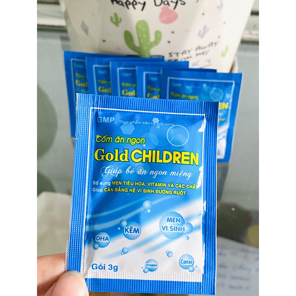 Cốm Ăn Ngon Gold Children dành cho Bé Biếng Ăn - Hỗ trợ tiêu hoá - Tăng cường Đề kháng & DHA (hộp 40 gói)