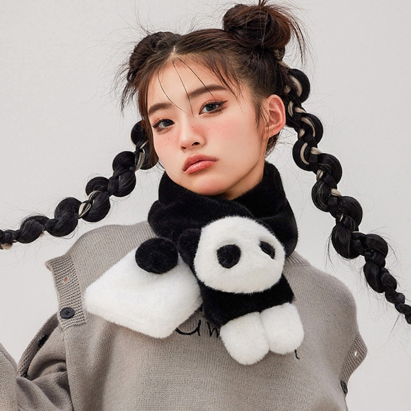 Khăn Choàng Lông Giả Đa Năng In Họa Tiết Hoạt Hình Dễ Thương Cho Nữ