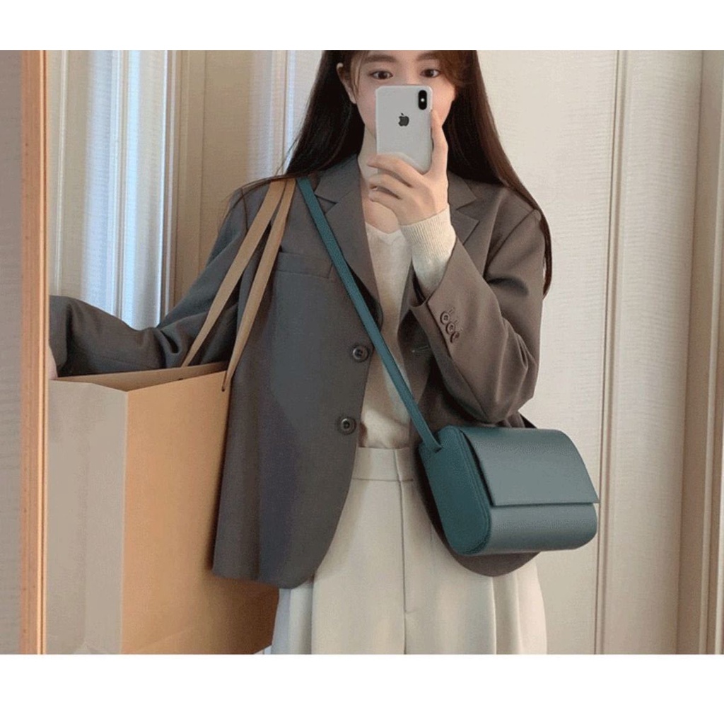 Áo Khoác Vest Ngắn Dáng Rộng Thời Trang Xuân Thu Phong Cách Hàn Quốc Dành Cho Nữ