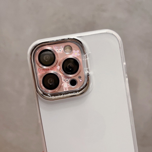 Miếng Dán Mạ Điện Họa Tiết Phi Hành Gia Hoạt Hình Bảo Vệ Ống Kính Máy Ảnh Cho iPhone 14 13 12 Pro Max Mini 11 Pro Max Plus Sự Bả