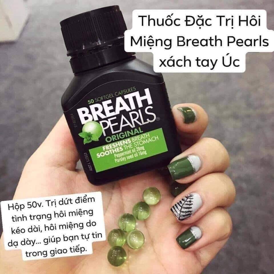 Viên uống thơm miệng breath pearls 50 viên úc chính hãng khử mùi hôi miệng - ảnh sản phẩm 4