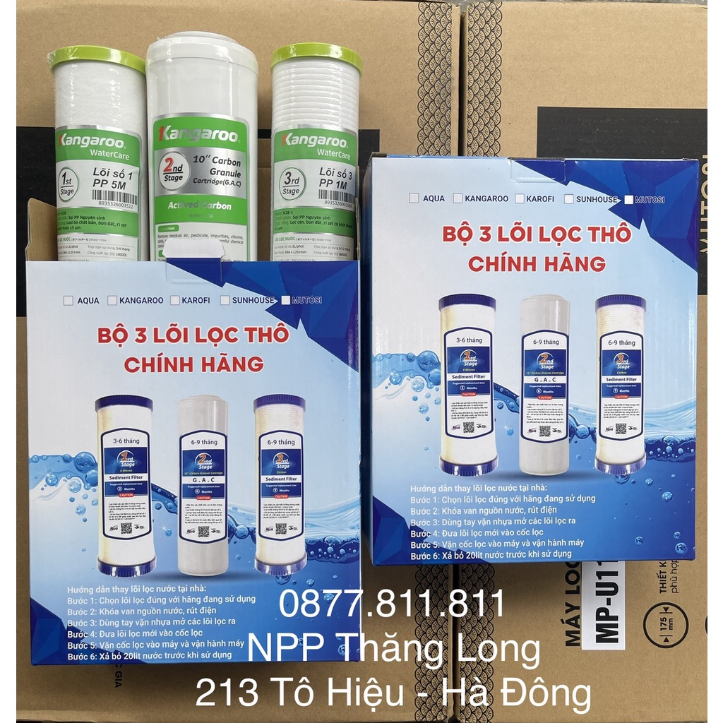 Bộ 3 lõi lọc nước Kangaroo số 1-2-3 - Hướng dẫn thay lõi lọc nước tại nhà