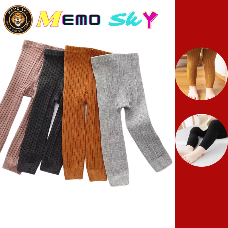 Quần legging cho bé gái bé trai quần tất len tăm cho bé từ 1 đến 8 tuổi nhiều màu trơn loại đẹp