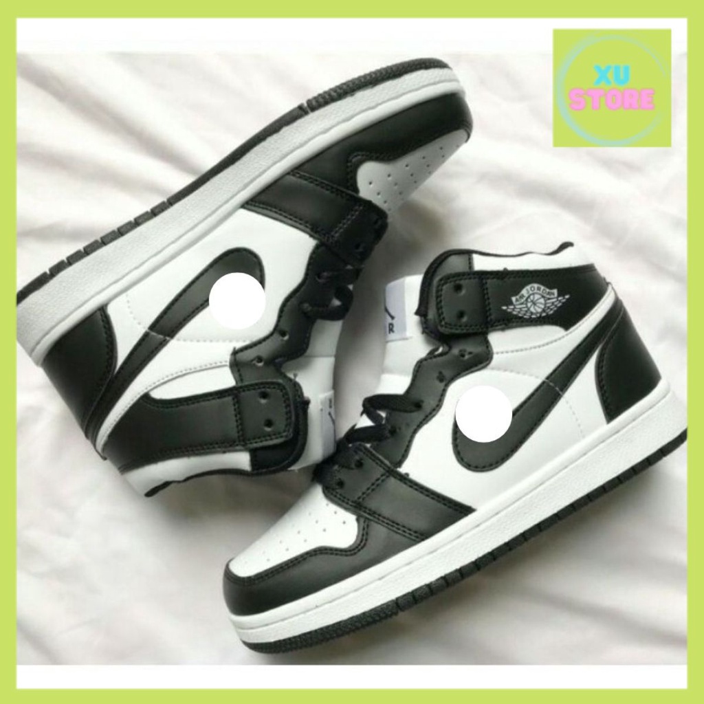 Giày Thể Thao Jordan Cao Cổ Đen Trắng, Giày Jodan 1 High Panda Hàng Chuẩn Dành Cho Học Sinh Sinh Viên Đi Học Đi Chơi