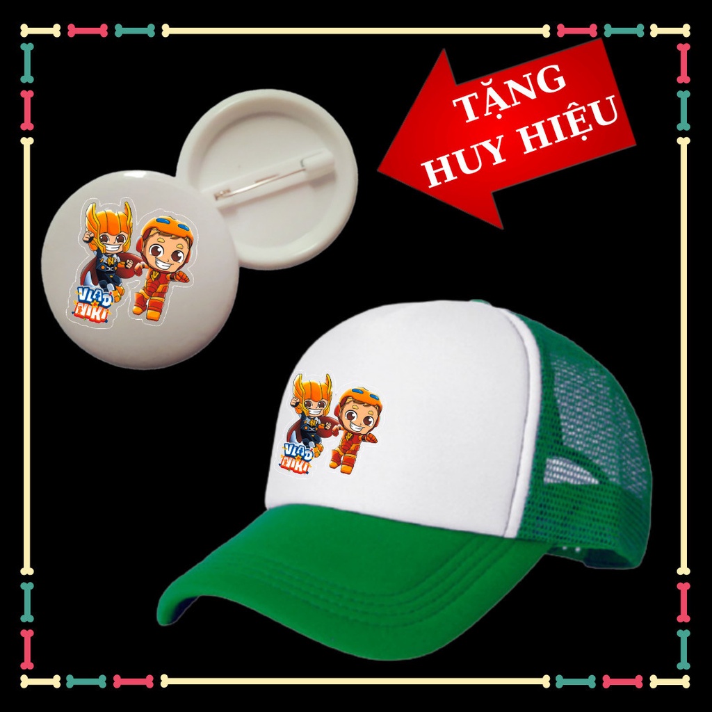 Mũ trẻ em Vald Niki dễ thương, nhiều màu sắc, size bé trên 6 tuổi, kèm huy hiệu