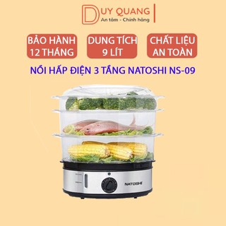 Nồi hấp thông tầng Natoshi NS-09, nồi hấp điện 3 tầng, dung tích 9 lít