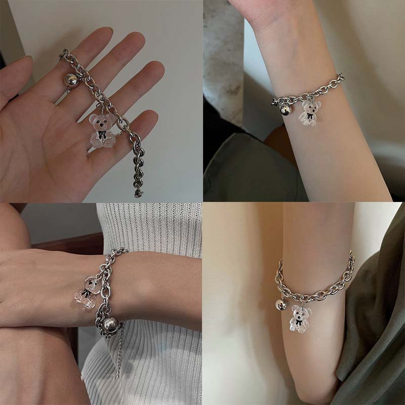 Vòng Tay Trong Suốt Hình Gấu Dễ Thương Cho Nữ