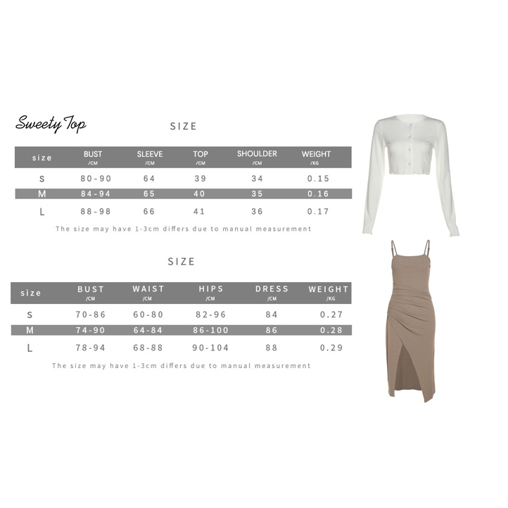 Set Đầm Hai Dây Kèm Áo Khoác Cardigan Màu Trơn Thời Trang Ngọt Ngào Cho Nữ