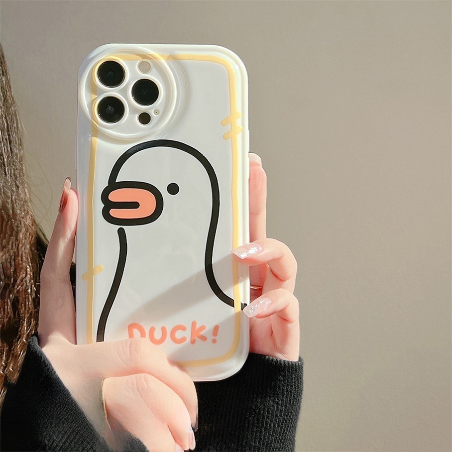 Ốp Điện Thoại Mềm Hình Vịt Dễ Thương Cho Iphone6 6splus 7 7plus 8 8plus XR x xs 12 11 pro max plus 13 promax-5009