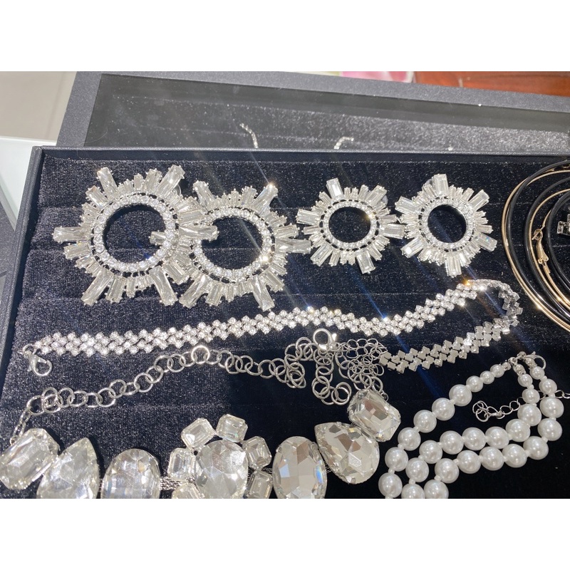 Bông tai đá tròn mặt trời cao cấp