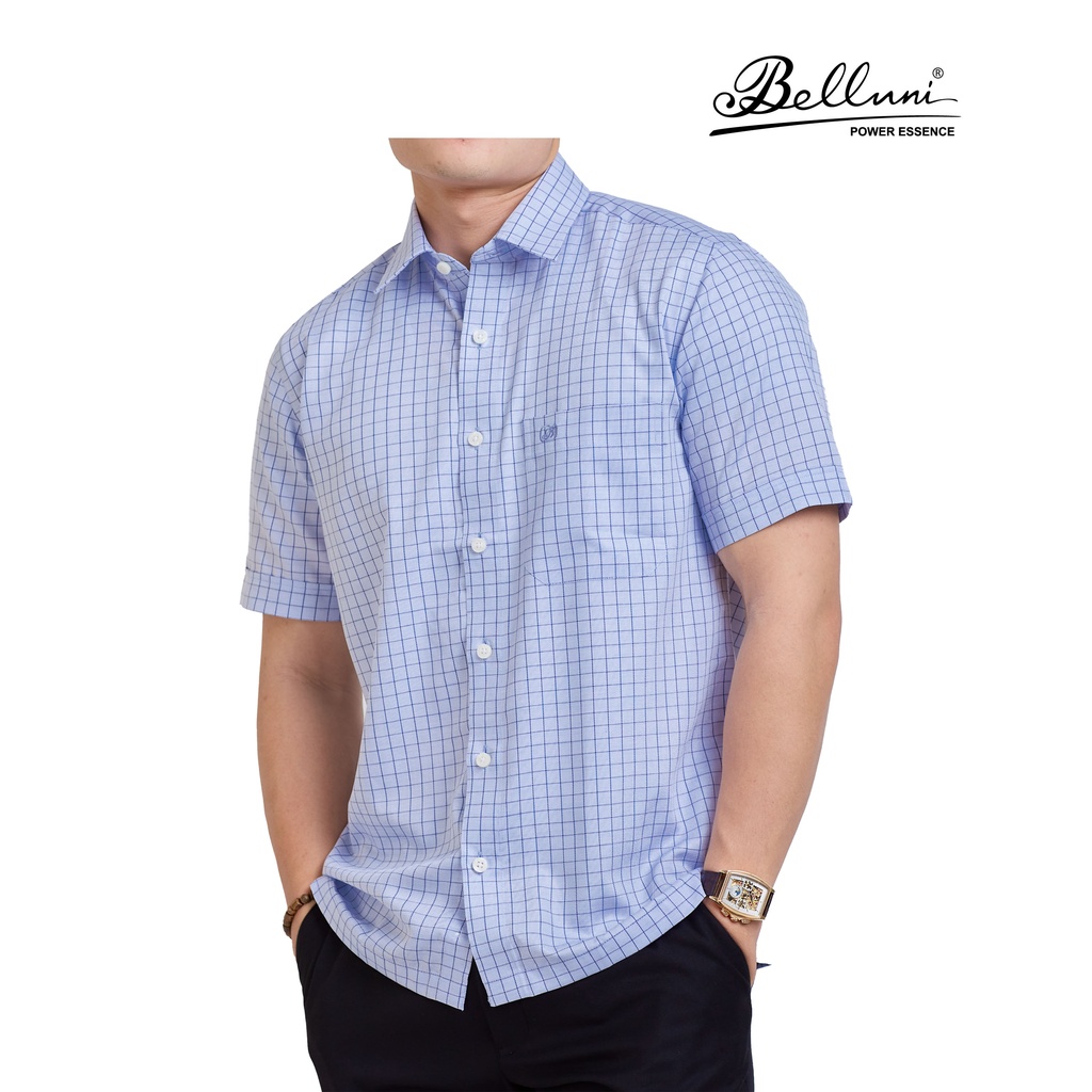 Áo sơ mi nam ngắn tay BELLUNI vải sợi tre mềm mại chống nhăn - ABN.BP.BE.221.B7