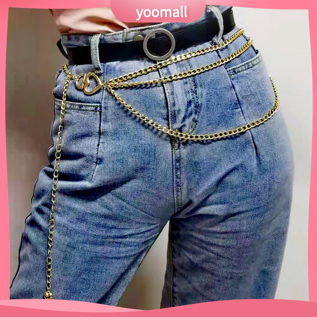 Dây Xích Đeo Hông Nhiều Lớp Hình Trái Tim Thời Trang Có Thể Điều Chỉnh Cho Nữ