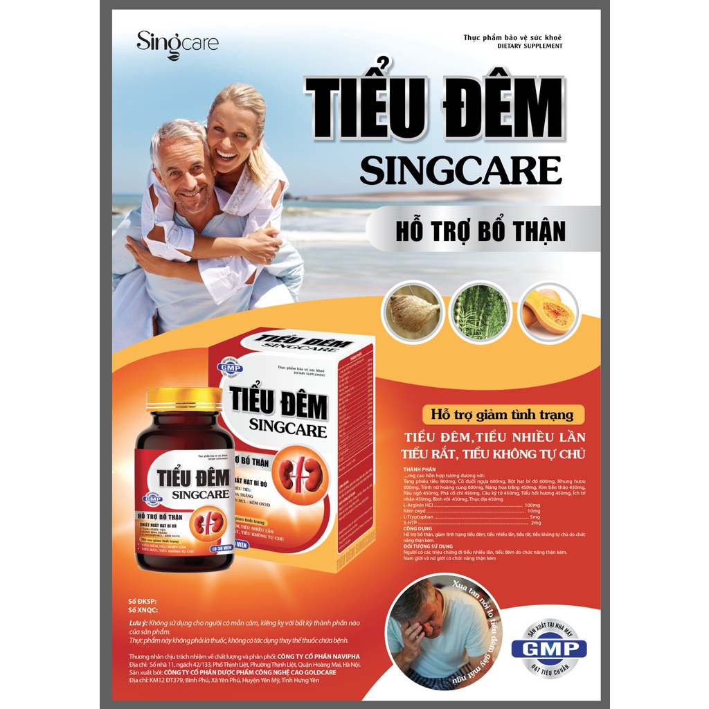 Viên tiểu đêm singcare hỗ trợ bổ thận nam nữ giảm tiểu đêm tiểu nhiều lần