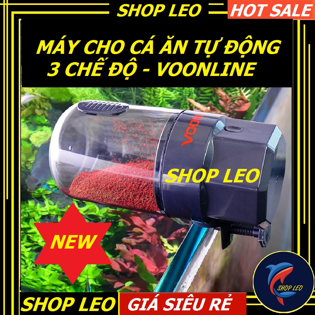 Máy cho cá ăn tự động (3 chế độ) VOONLINE - máy cho cá ăn - phụ kiện thủy sinh - may cho ca an tu dong - shopleo