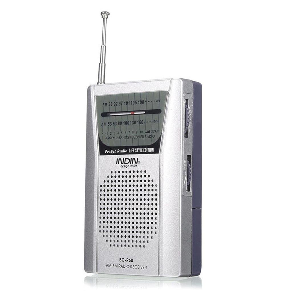 Radio BC-R60 Bỏ Túi Thu Tín Hiệu Ăng Ten Thu Sóng Kèm Loa Và Đầu Nhận Âm Thanh 3 5mm