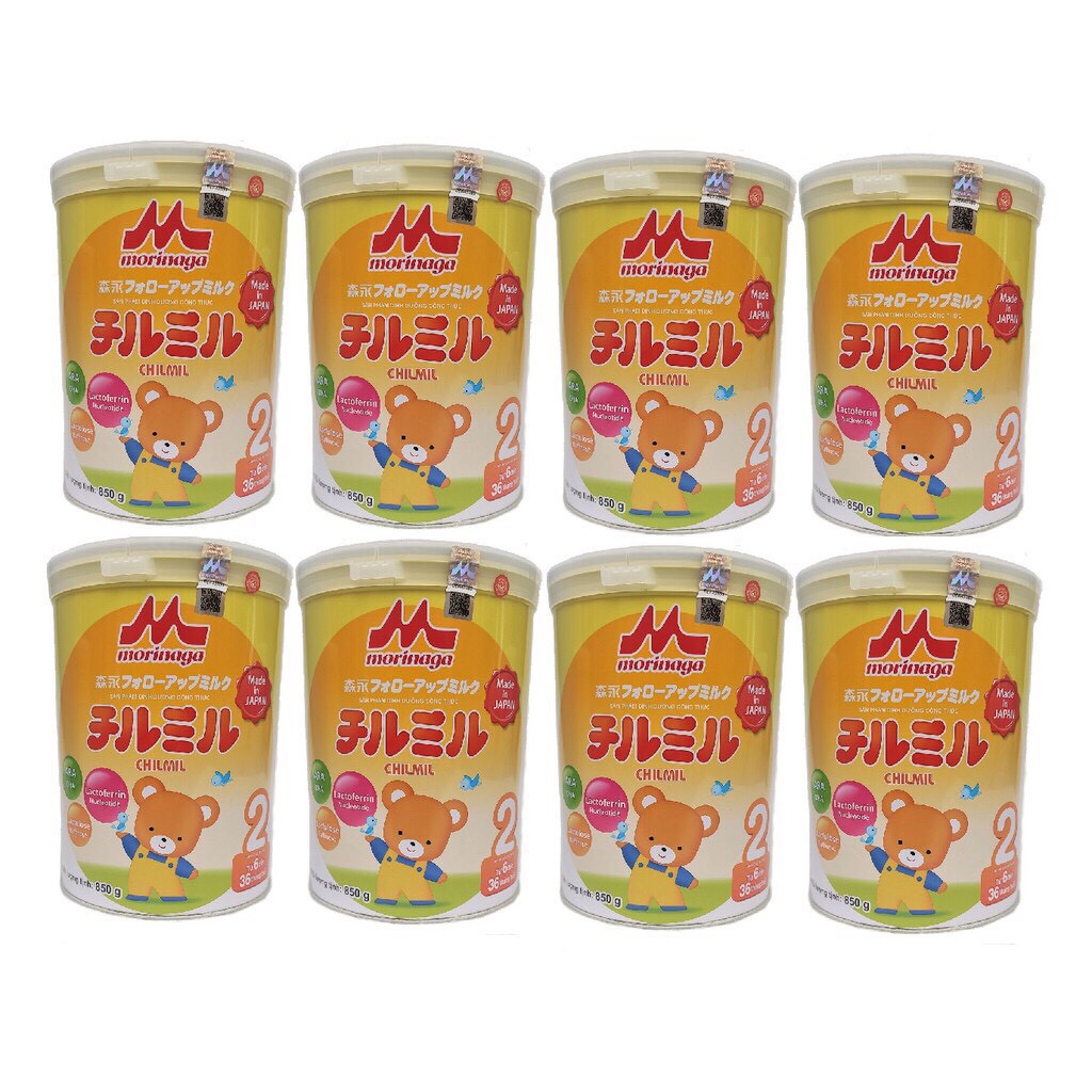 Thùng 8 Lon Sữa Morinaga Chilmil Số 2 Nhật Bản 850g date ngắn