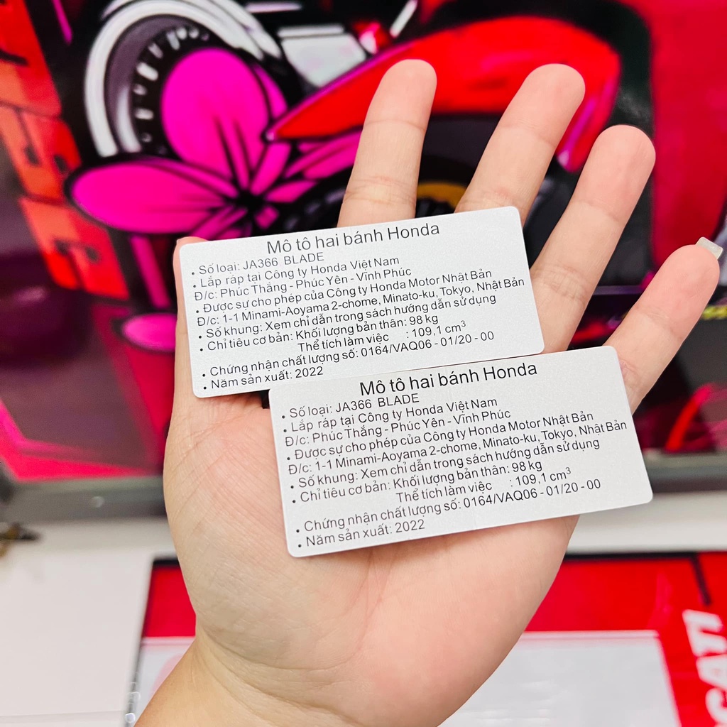 Tem thông số chính hãng Blade