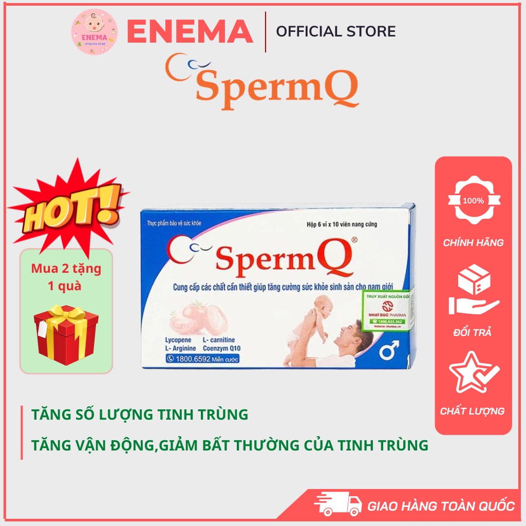 SpermQ-Hỗ trợ tăng khả năng thụ thai tự nhiên cho nam,cải thiện các rối loạn ở nam giới khi yêu hộp 30 viên