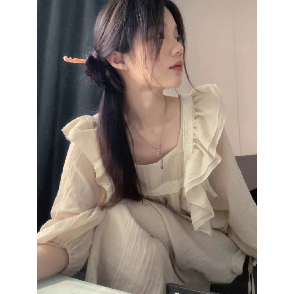 Đầm ngủ JSC tay dài dáng rộng thời trang xuân thu xinh xắn cho nữ