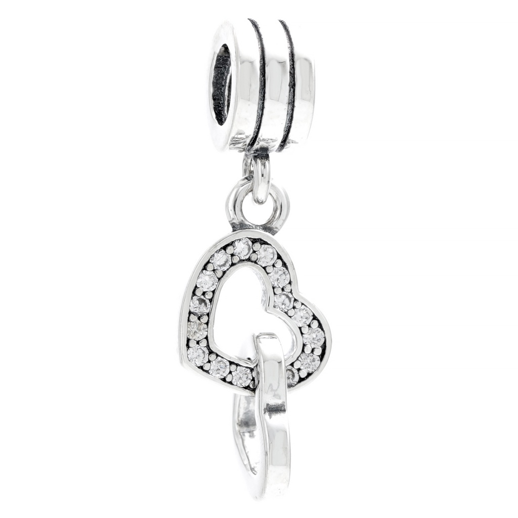 Charm tim lồng tim đính đá -Linhcharms