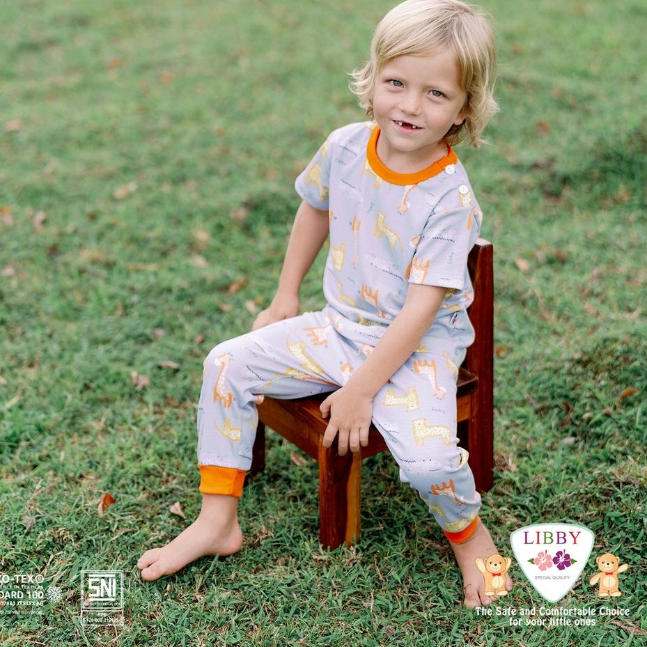Cad ☚☛ Libby Set Áo Sơ Mi Ngắn Tay + Quần Short Họa Tiết Sở Thú Hazy Zoo (1 Lít)