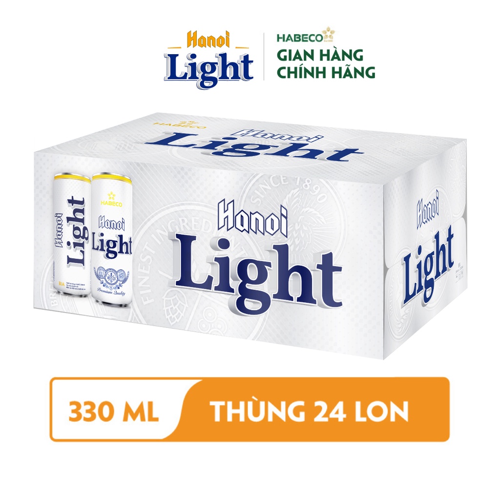 Thùng 24 lon Bia Hanoi Light - HABECO (330ml/lon)