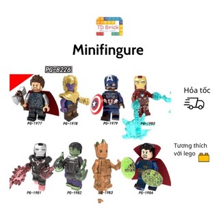 Đồ chơi mô hình nhân vật minifigure, siêu anh hùng marvel, thương hiệu Pogo