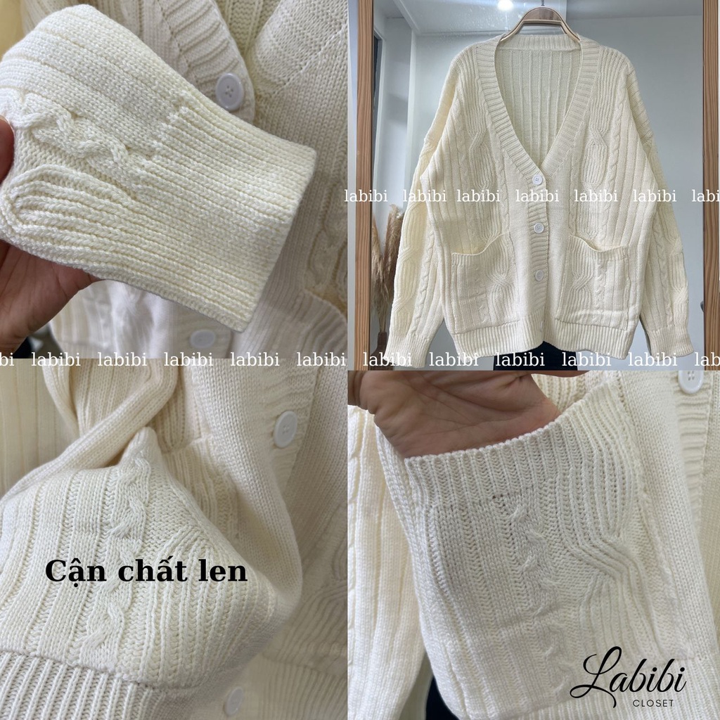 Áo Cardigan Len Thừng Phối Túi Trước Chất Len Dày Phong Cách Hàn Quốc, Labibi | BigBuy360 - bigbuy360.vn