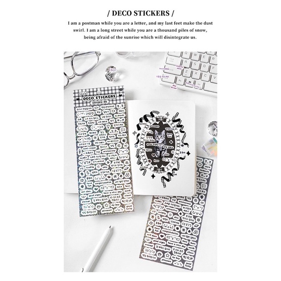 Sticker trang trí chữ nhãn dán biểu tượng hologram