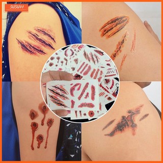 Hình Xăm Dán Vết Thương Hóa Trang Halloween Độc Đáo