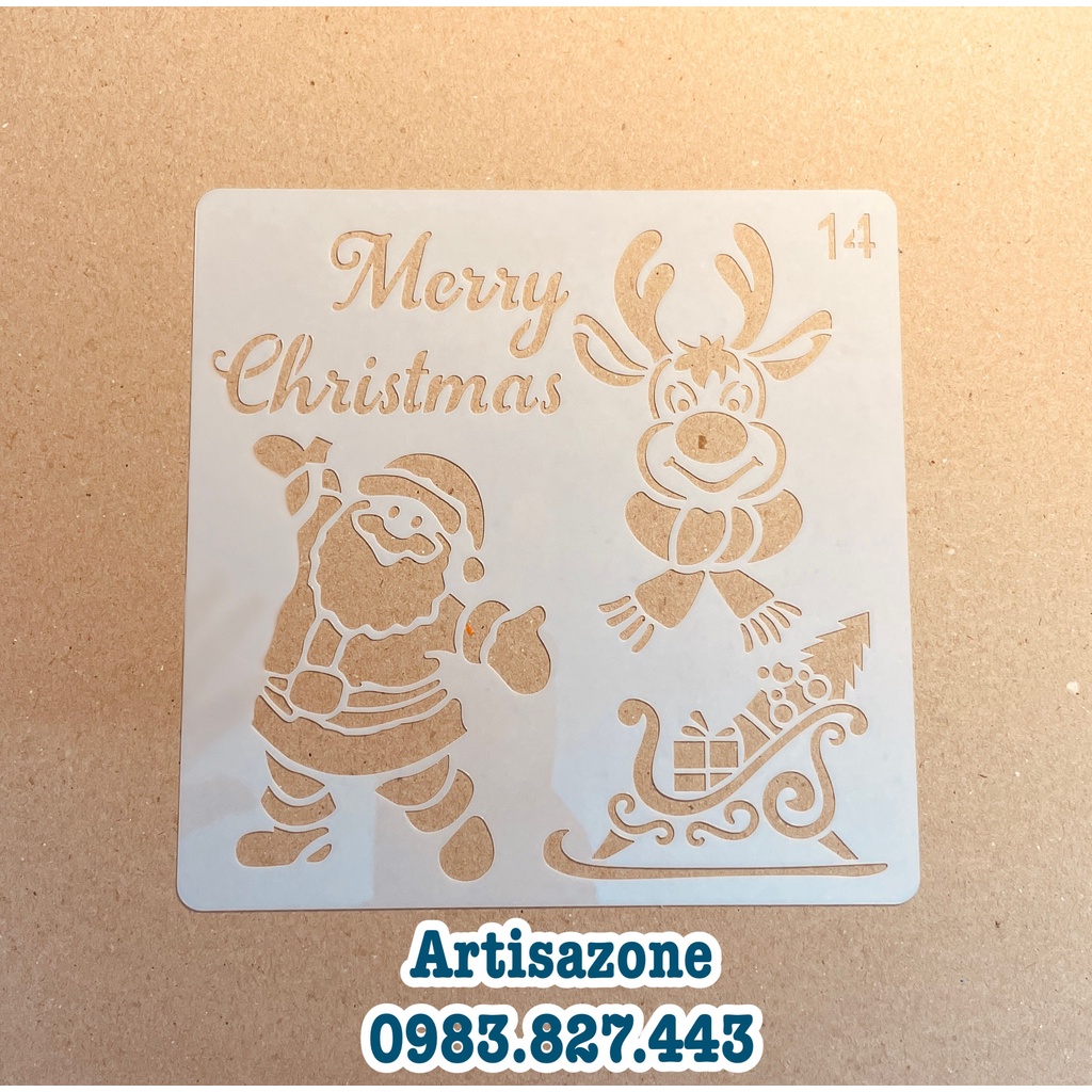 Pet Stencil Noel - Khuôn hình trang trí, tạo nền Noel  - 01 chiếc
