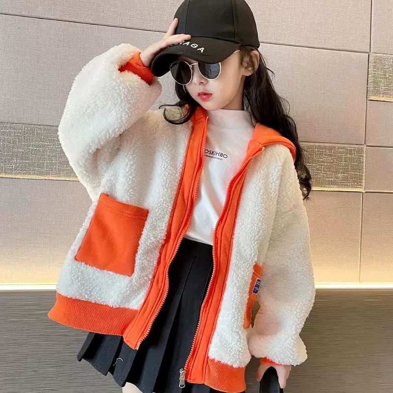 Áo Khoác Lông Cừu Dày Phong Cách Mới Cho Bé Gái