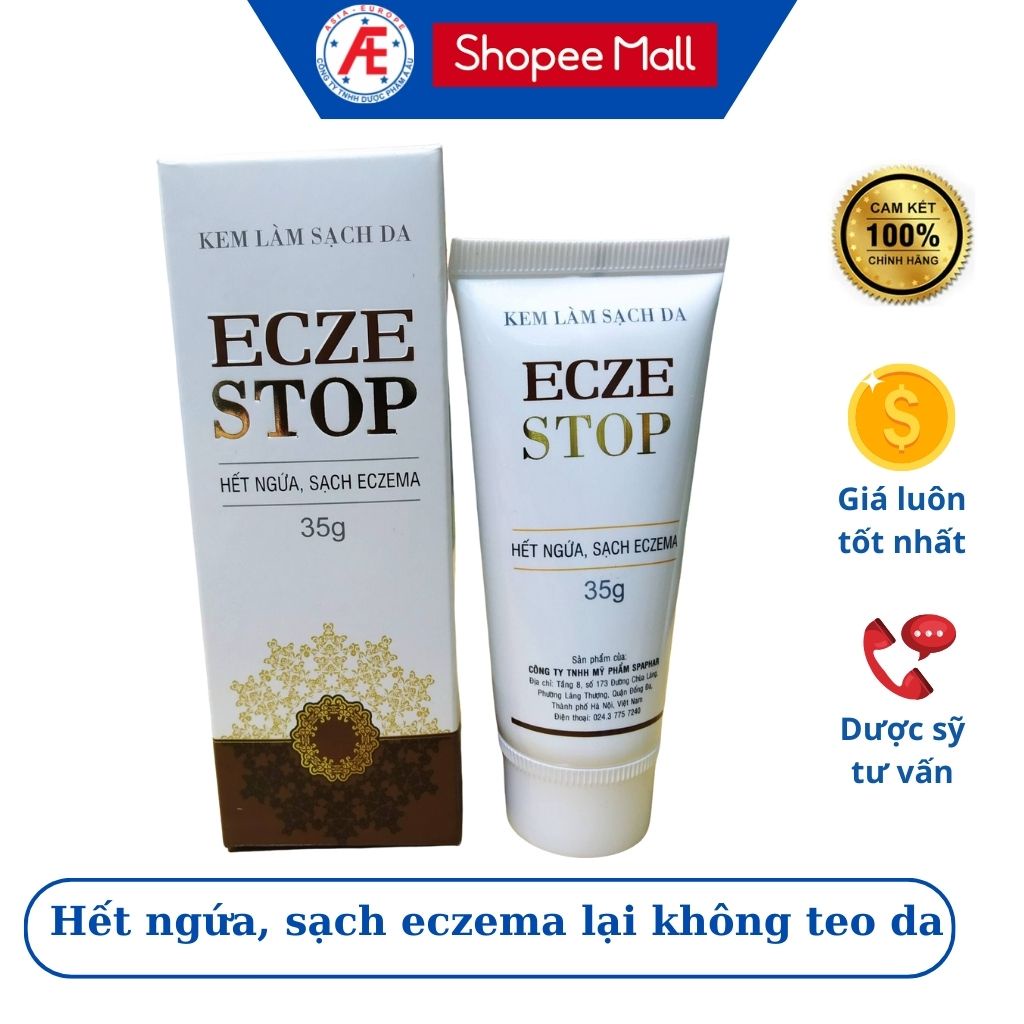 Kem Eczestop giúp cải thiện viêm da cơ địa, eczema, chàm, viêm da tiếp xúc, viêm da tiết bã tuýp 35g