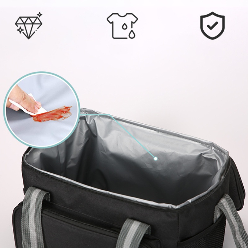 Túi Tote Làm Mát Cách Nhiệt Mềm Mại Gọn Nhẹ Chống Rò Rỉ Màu Xám Cho Hoạt Động Ngoài Trời