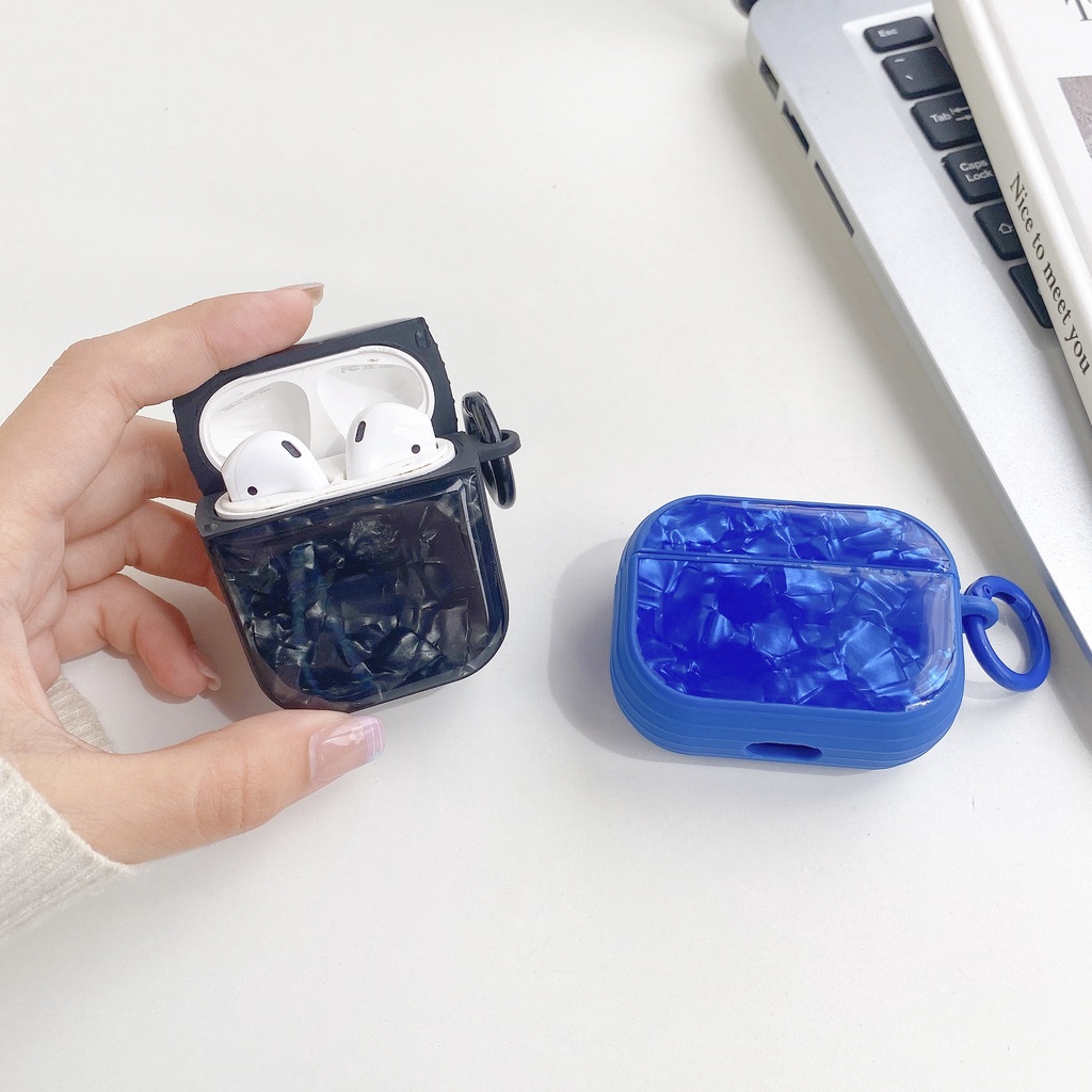 Vỏ Bảo Vệ Hộp Sạc Tai nghe không dây AirPods 1 2 3 Pro2 2022 Bằng Tpu Mềm Chống Rơi Họa Tiết Đá Hoa Cương Lấp Lánh