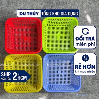 Rổ nhựa vuông 20cm - 23cm nhiều màu, rổ vuông đựng đồ đa năng, rổ nhựa pp Việt Thành loại 1 an toàn sức khỏe