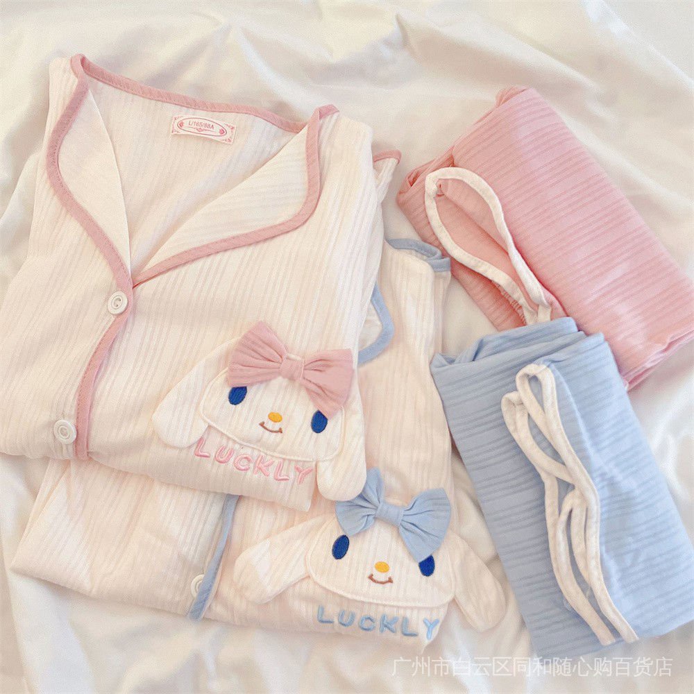 Bộ Đồ Ngủ Tay Dài In Hoạt Hình Phong Cách Nhật Bản Dành Cho Nữ