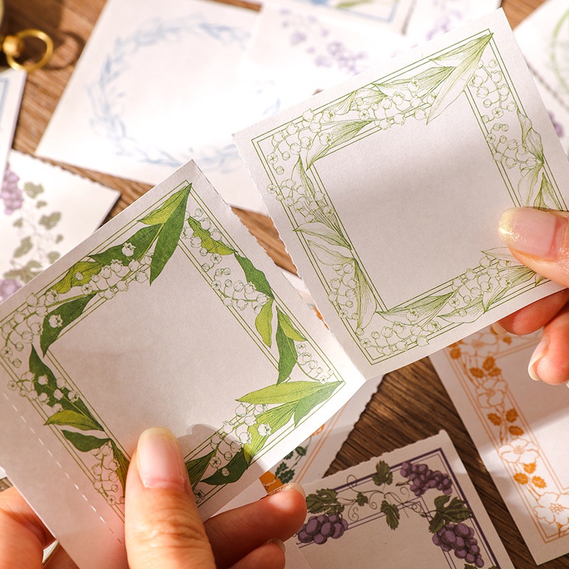 Imoda Set 50 Tờ Giấy Ghi Chú Retro Trang Trí Sổ Lưu Niệm Hai Thông Số