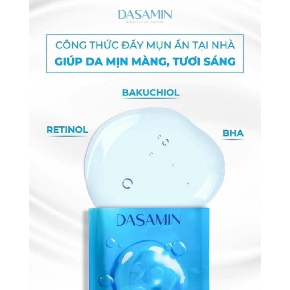 Mặt Nạ, Mặt Nạ Cao Cấp Premium Bakuchiol Dasamin mask, Dưỡng Trắng, Cấp Ẩm, Trẻ Hóa Da - Hộp 3 miếng