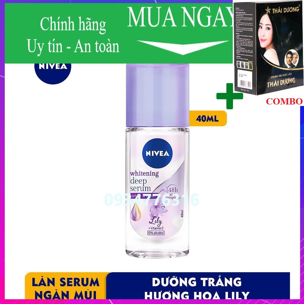 Combo Gội Là Đen Thái Dương+ ✅ Lăn ngăn mùi Nivea serum trắng mịn hương hoa Lily (40ml)