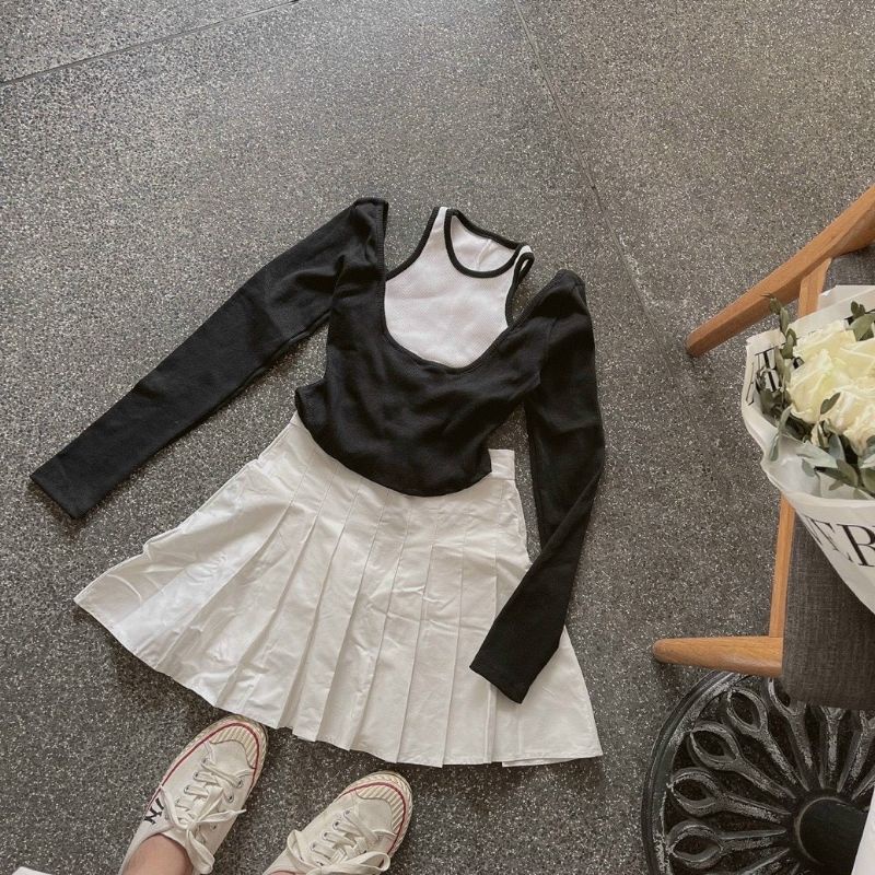 2FASHIONISTA CHÂN VÁY xếp ly tennis  phối áo kiểu