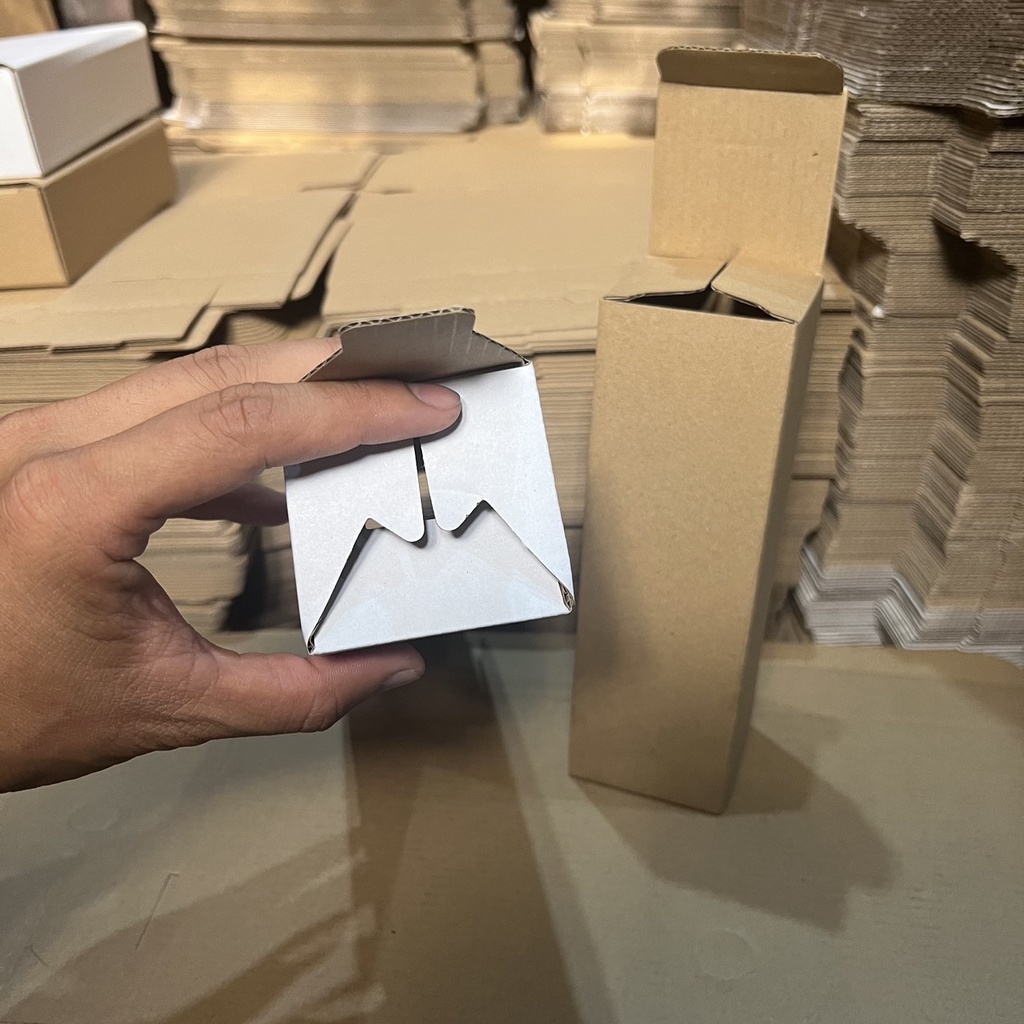 COMBO 50 Hộp carton đáy gài nắp đậy size 6X6X20cm NHIỀU MÀU