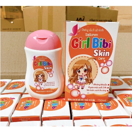 Dung dịch vệ sinh trẻ em kháng khuẩn GIRL BIBI ngăn mùi hôi giảm nấm ngứa cho bé LAHUTU