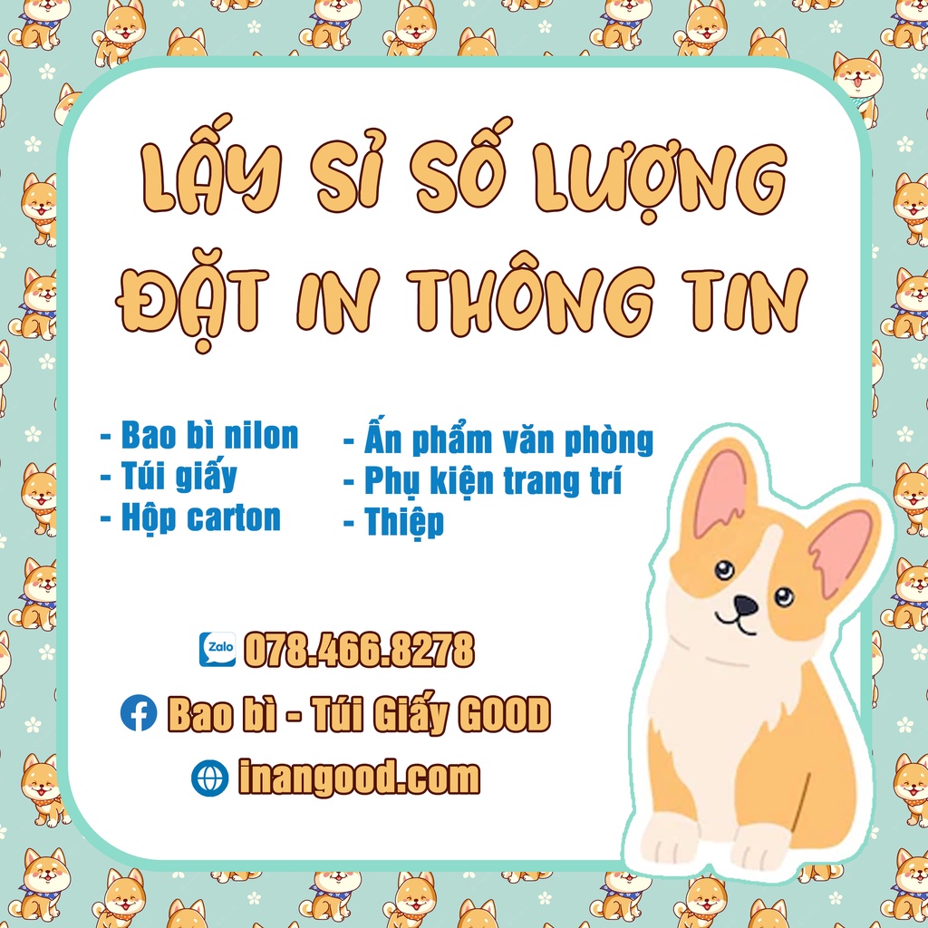 Túi quà tặng giấy kraft mẫu dễ thương đựng quà cho khách hàng, sinh nhật, mỹ phẩm, phụ kiện, gấu bông KHÔNG KÈM NƠ