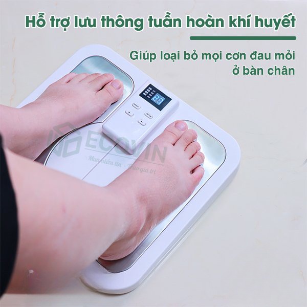 Thảm massage chân EMS cao cấp có màn hình hiển thị giúp lưu thông khí huyết, máy massage bàn chân giảm đau mỏi hiệu quả