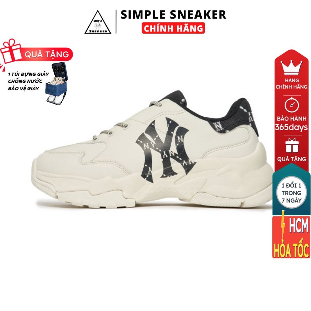 Giày MLB NY Chính Hãng 🔴SIMPLE SNEAKER🔴 MLB Big Ball Chunky Diamond Monogram New York Yankees Black