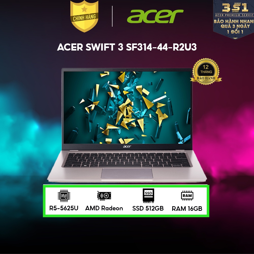 Laptop Acer Swift 3 SF314-44-R2U3 (R5-5625U 16GB 512GB AMD Radeon Graphics 14' FHD)